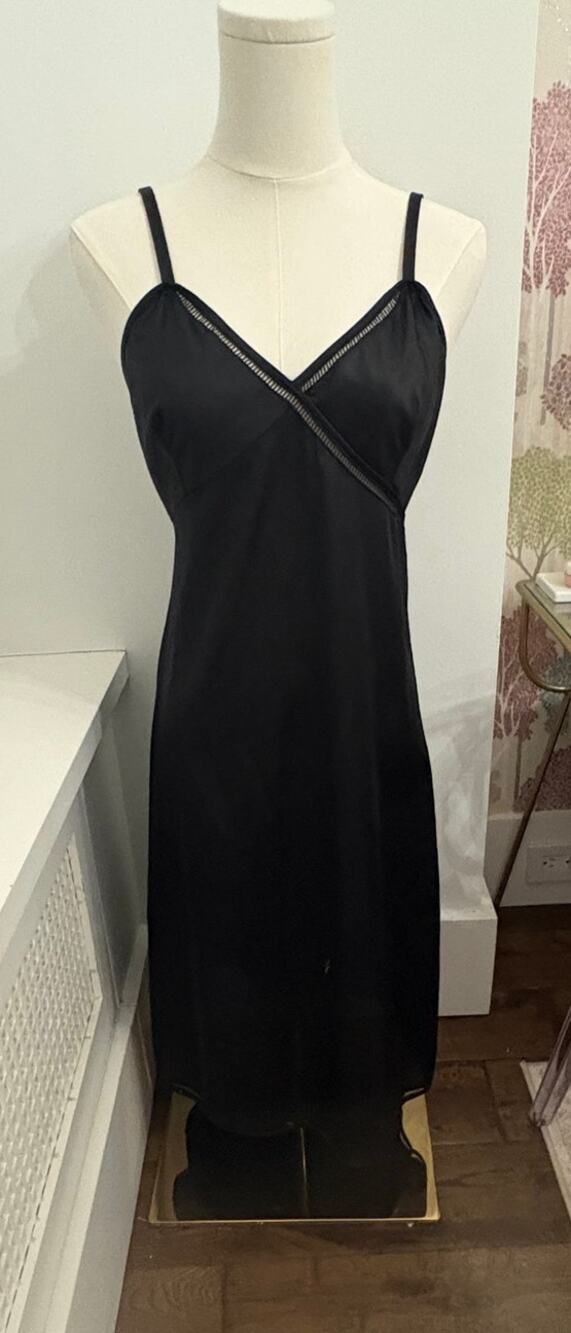 Vintage Diane von Furstenberg for Re-7 Black 100% Polyester Slip Dress 36 S